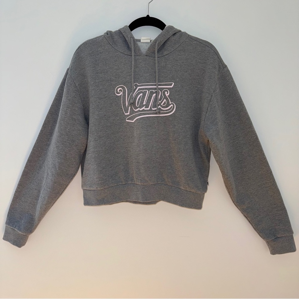 Vans Gray Cropped Hoodie Sweatshirt‎ Women’s Size M